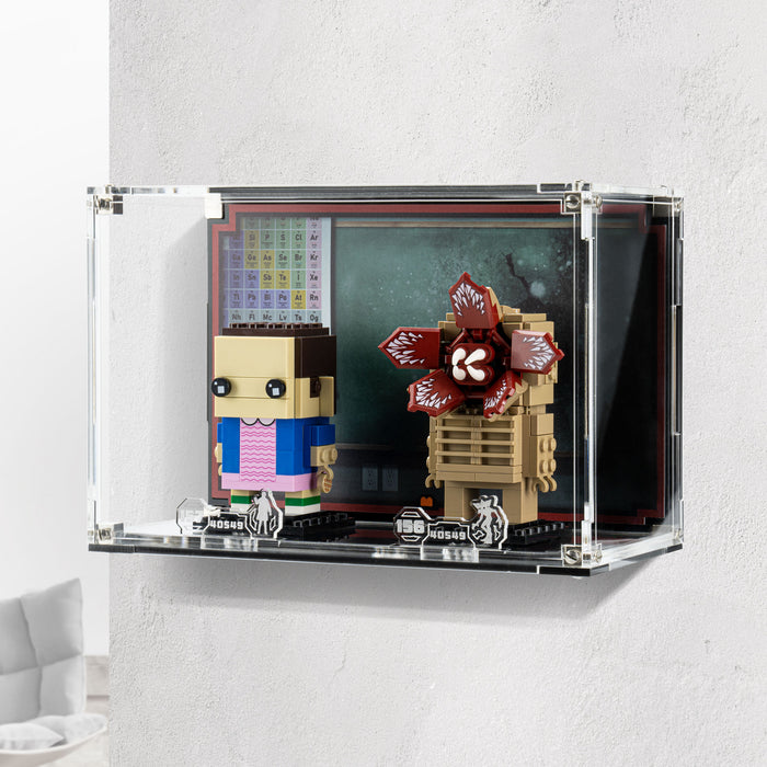 Wall Mounted Display Case for LEGO® Brickheadz Demogorgan & Eleven (40549)